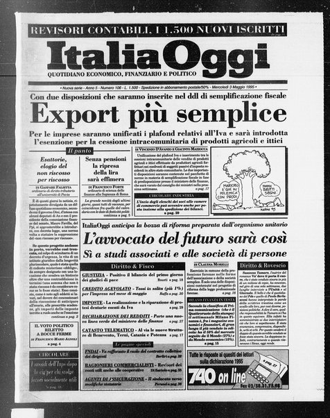 Italia oggi : quotidiano di economia finanza e politica